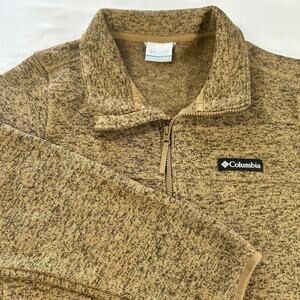 Columbia Quarter Zip Pullover Heather Brown Men’s Size Medium
